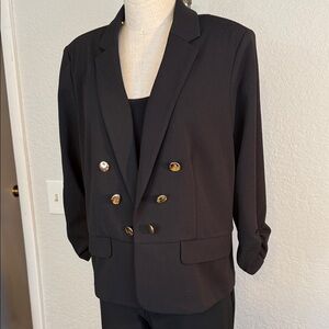 Black Double-Breasted Women's Blazer